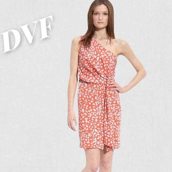 Diane Von Furstenberg Dresses & Skirts - DVF Coral & Blue Agatha Silk Dress